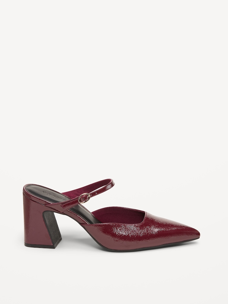 Buckle-Strap Mule Heels for Women