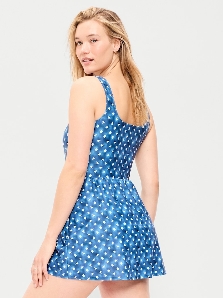 Matte Side-Tie Swim Dress