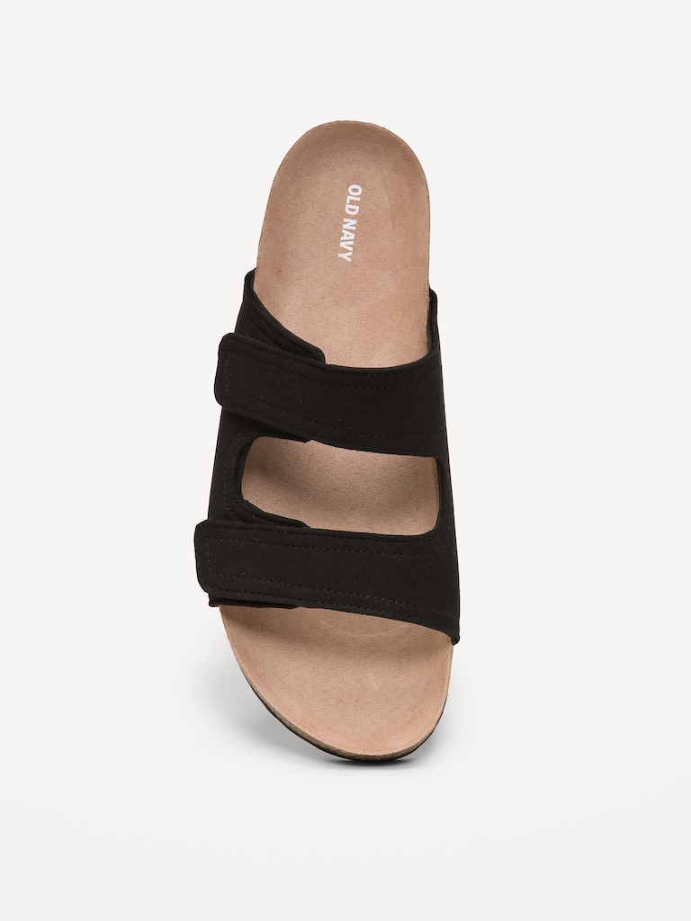 Faux-Suede Double-Strap Slide Sandals for Men