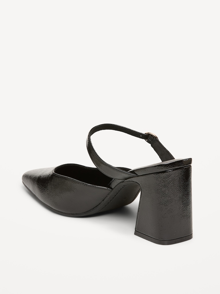 Buckle-Strap Mule Heels for Women