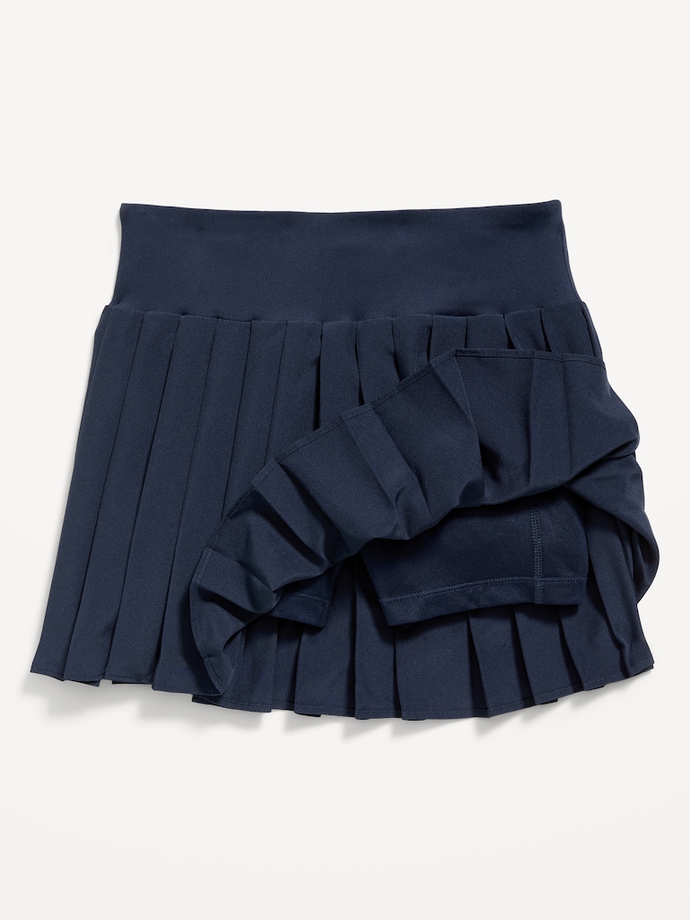 High-Waisted Pleated Performance Skort for Girls