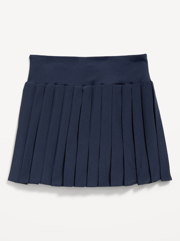High-Waisted Pleated Performance Skort for Girls