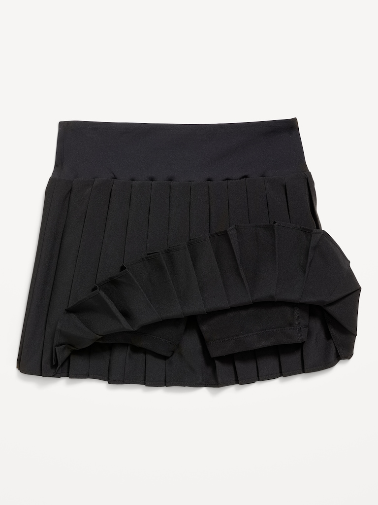 High-Waisted Pleated Performance Skort for Girls