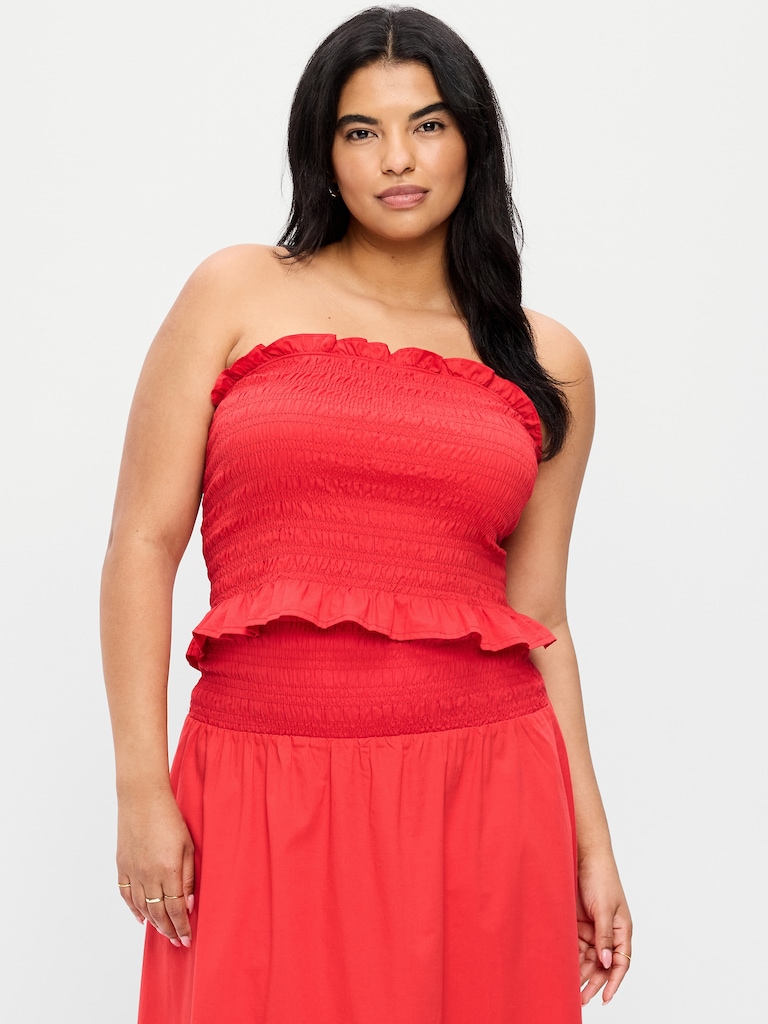 Smocked Bodice Tube Top
