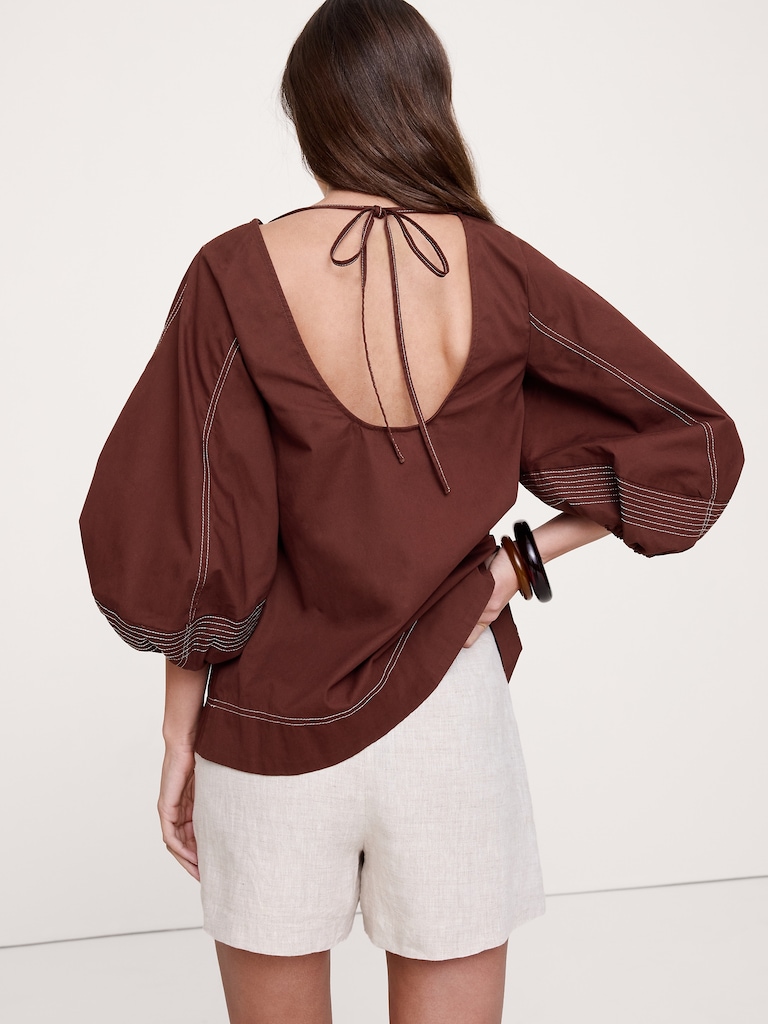 Cotton Scoop-Back Top