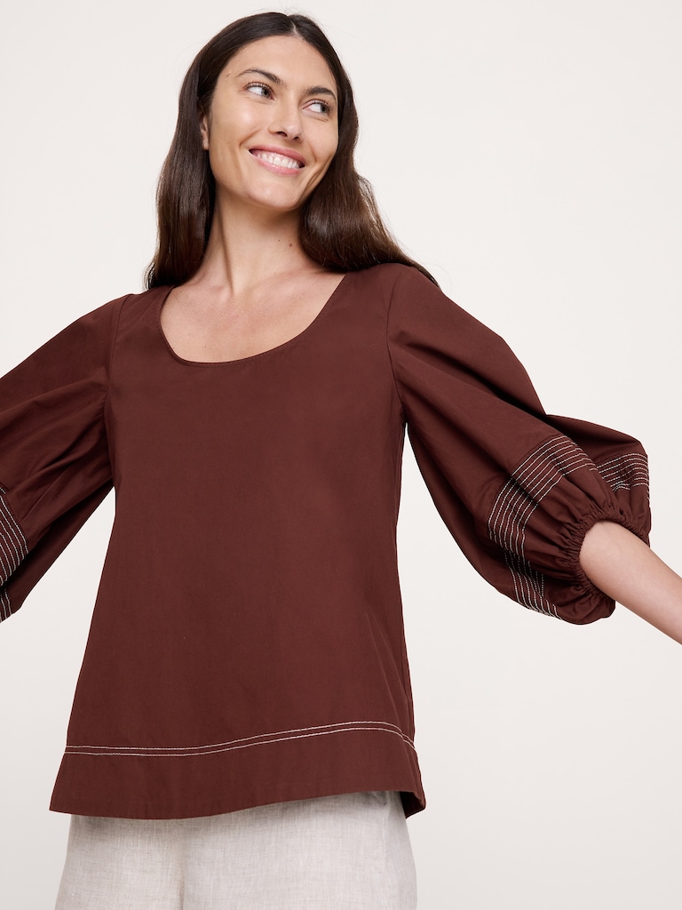 Cotton Scoop-Back Top