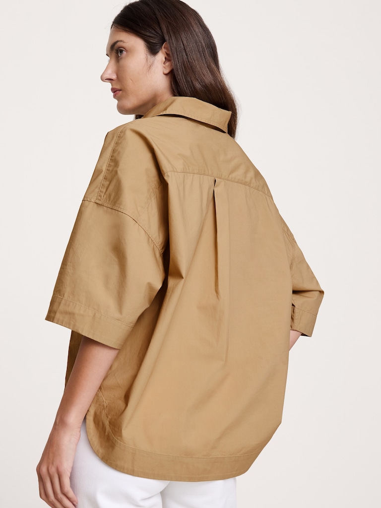 Cotton Poplin Popover Tunic