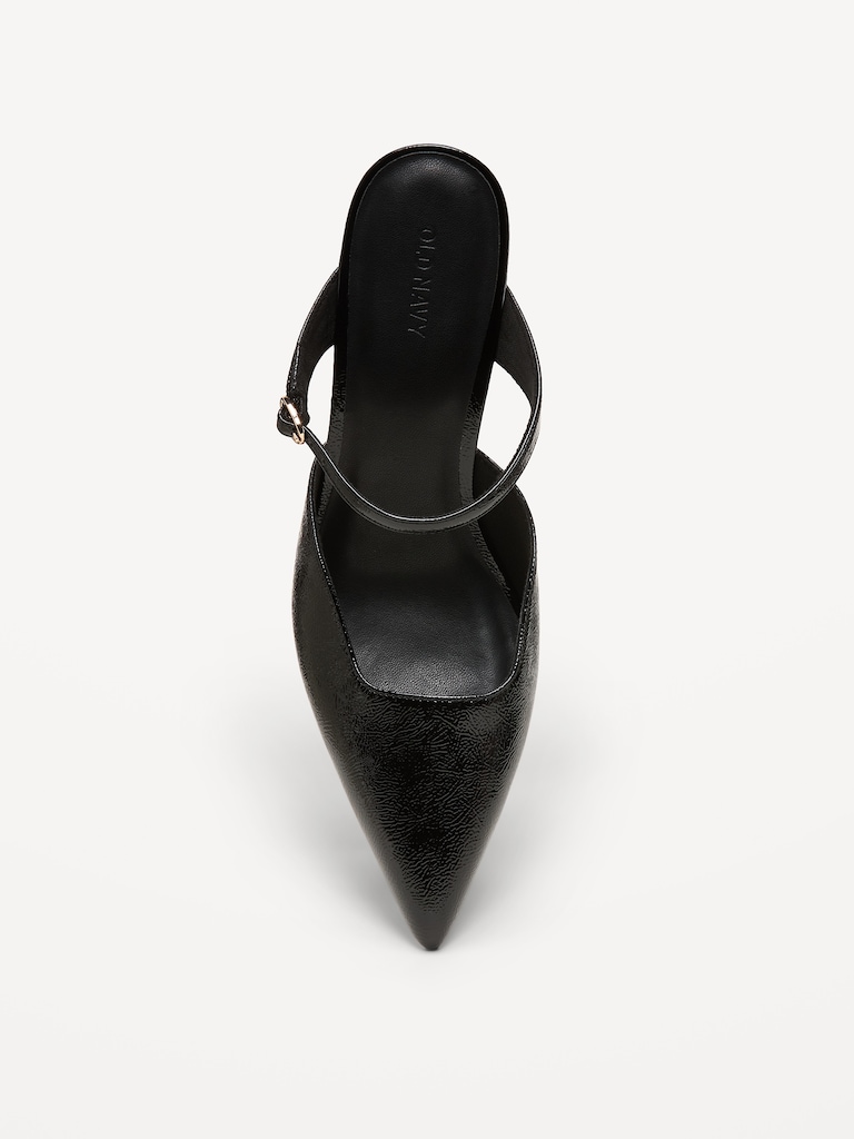 Buckle-Strap Mule Heels for Women