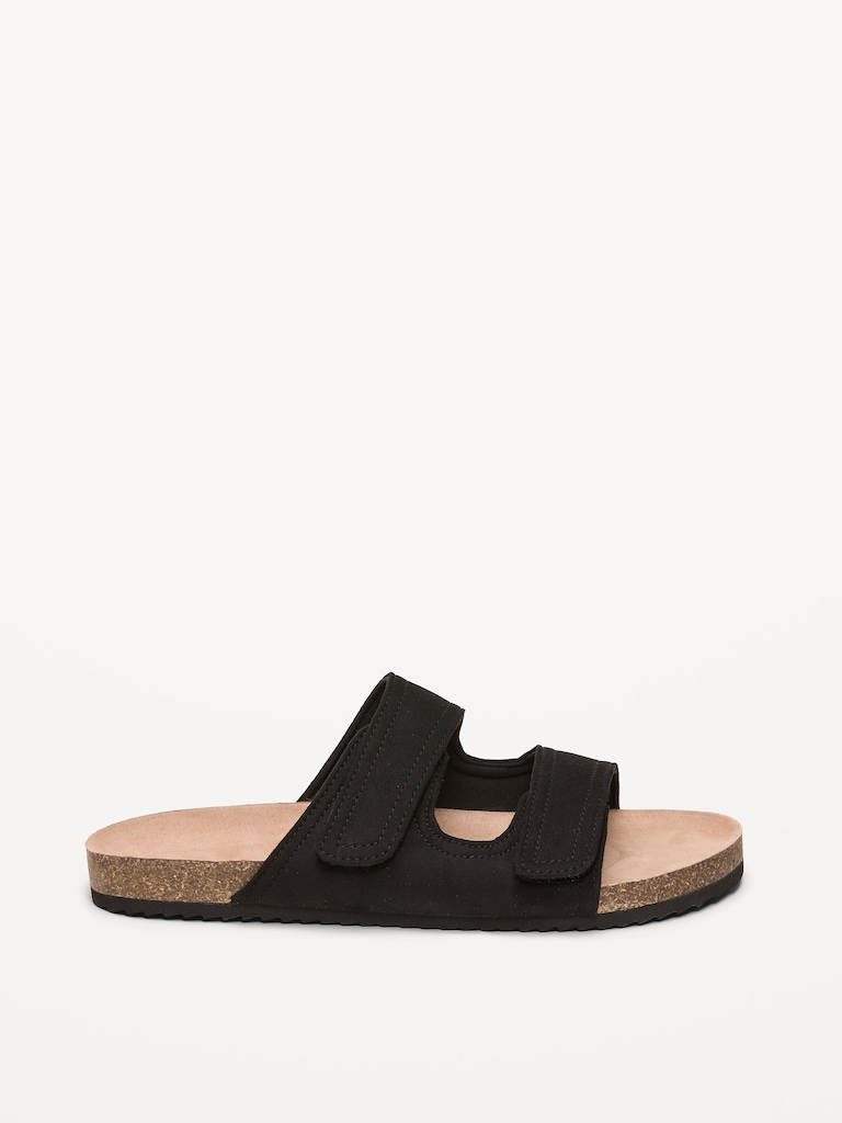 Faux-Suede Double-Strap Slide Sandals for Men