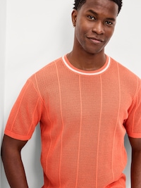 Relaxed Mesh-Knit T-Shirt