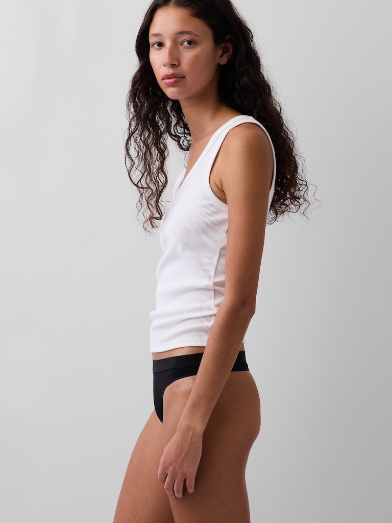 Organic Stretch Cotton Logo Thong