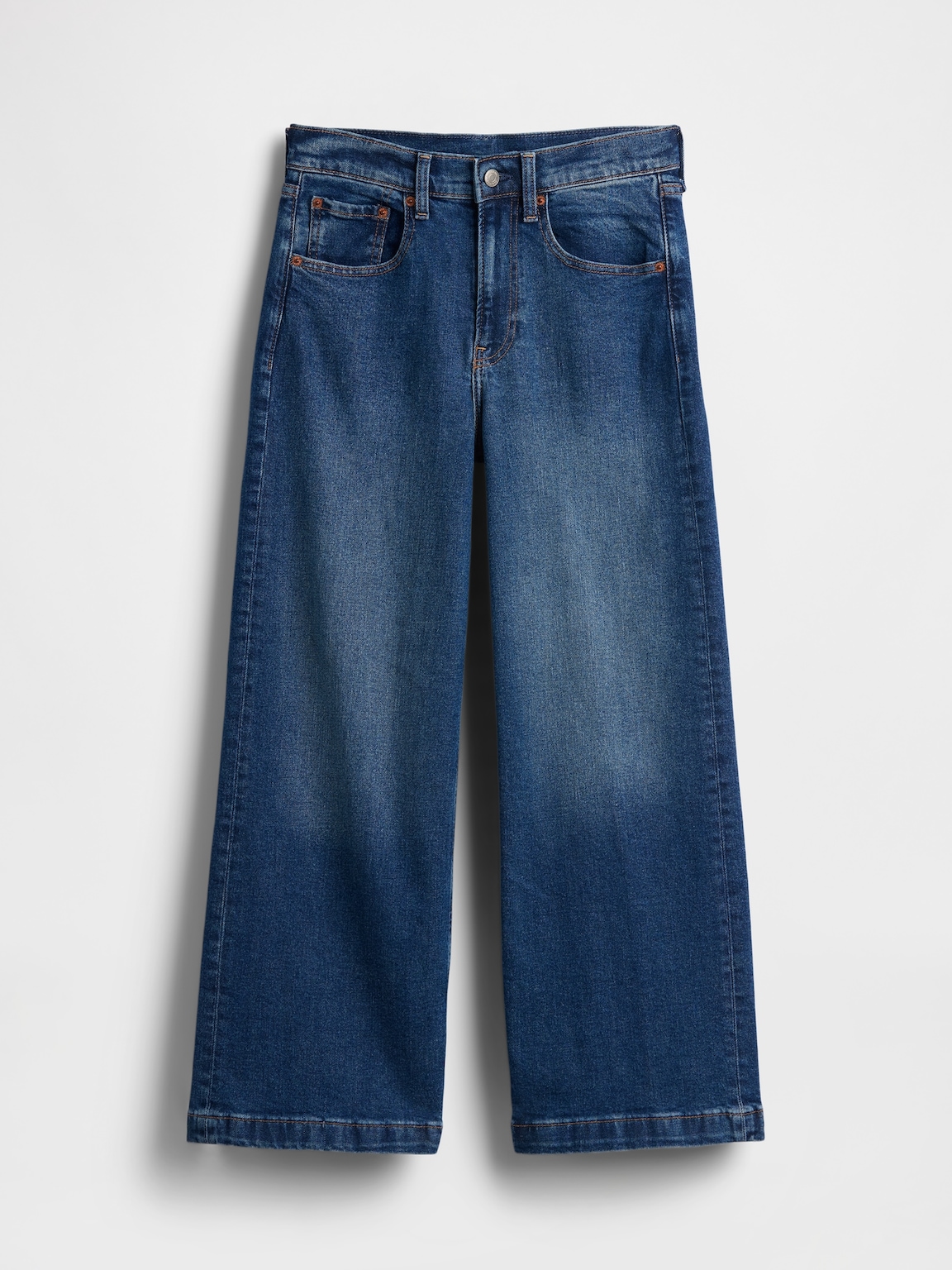 High Rise Stride Wide-Leg Ankle Jeans
