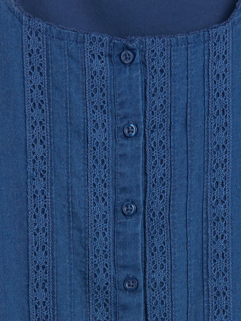 Kids Flutter-Sleeve Lace-Trim Dress