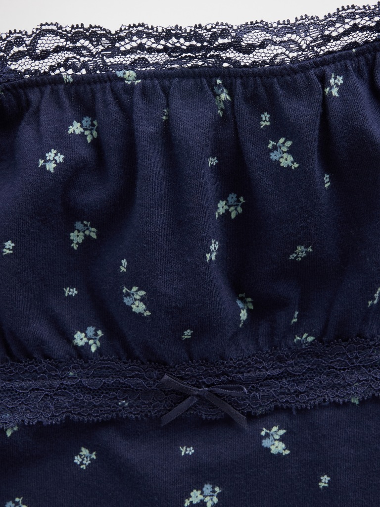 Kids Lace-Trim Puff-Sleeve Top