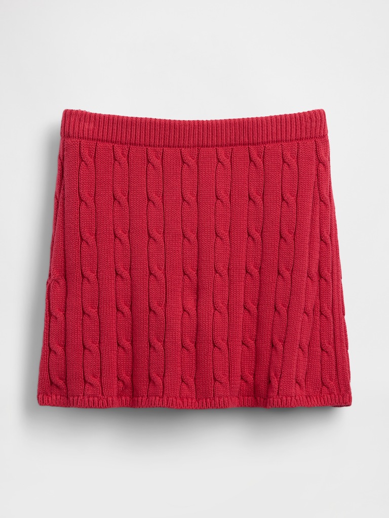 100% Cotton Cable-Knit Mini Skort