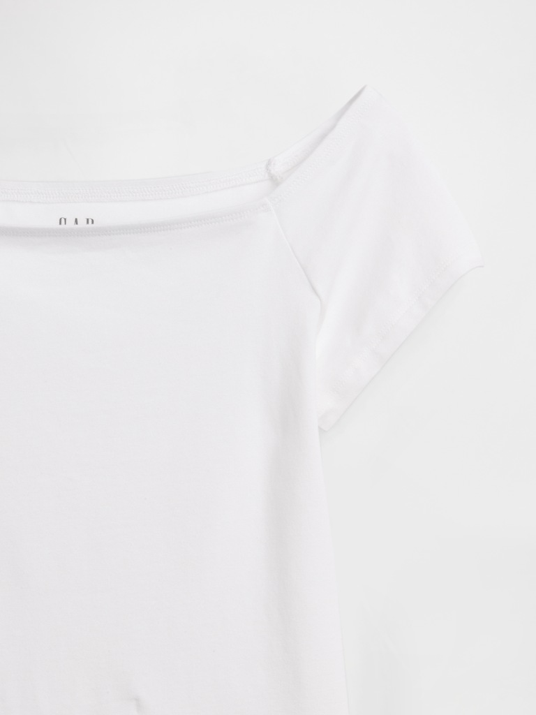 CloseKnit Jersey Off-Shoulder Crop T-Shirt