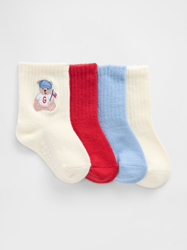 Toddler Brannan Bear Americana Crew Socks (4-Pack)