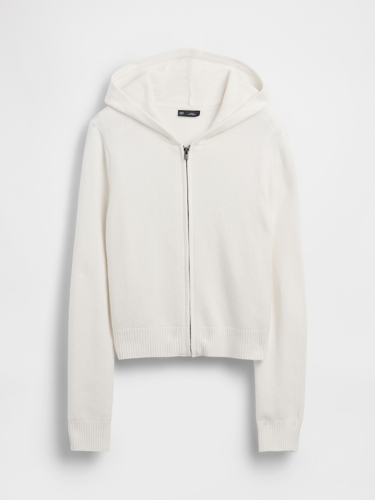 CashSoft Sweater Crop Zip Hoodie