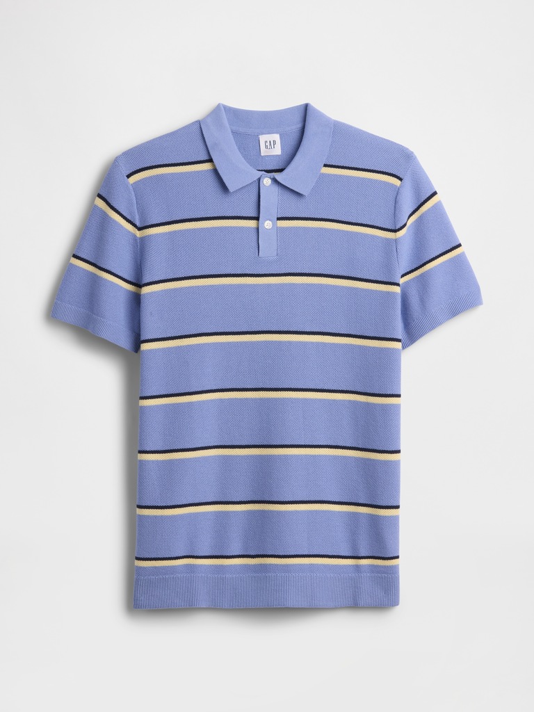 Stripe Sweater Polo Shirt