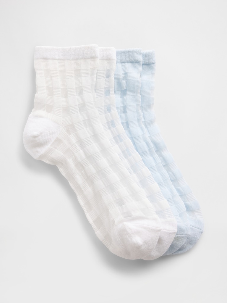 Textured Mesh Crew Socks (2-Pack)