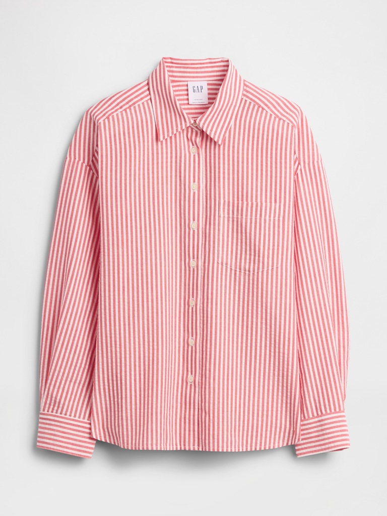 Oversized Shirt in Seersucker