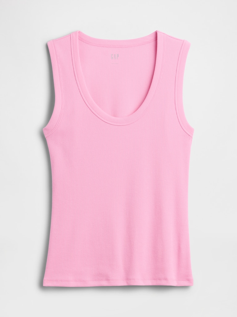 Ribbed Scoopneck Tank Top