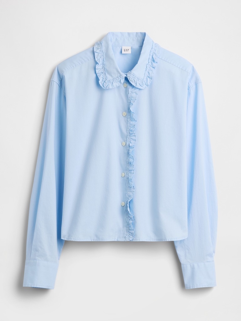 Relaxed Cropped Poplin Shirt