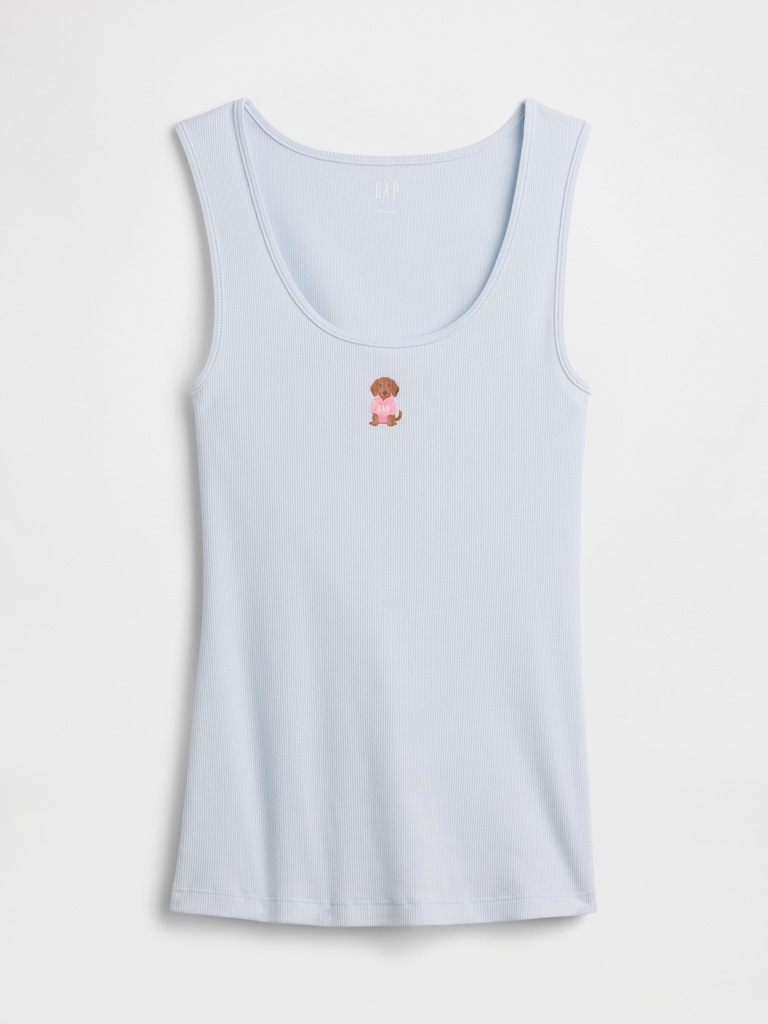 Ribbed Scoopneck Tank Top