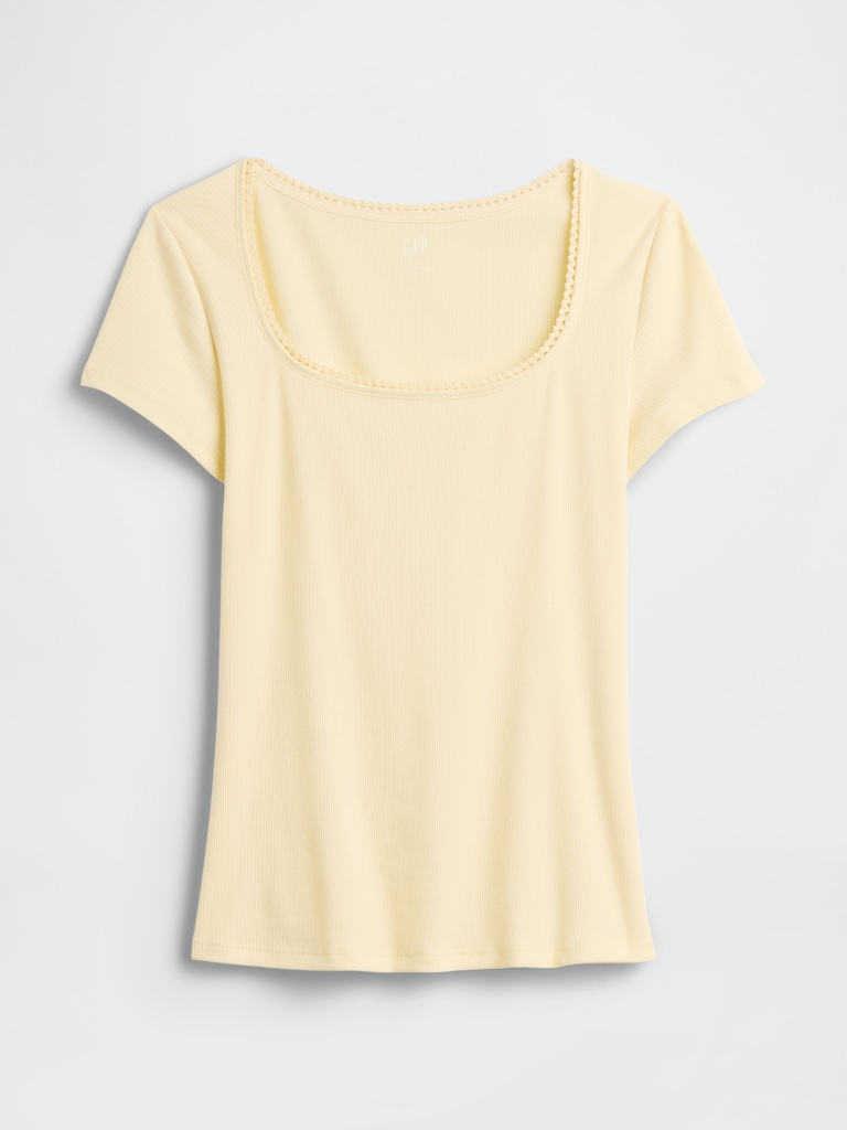 Ribbed Squareneck Top
