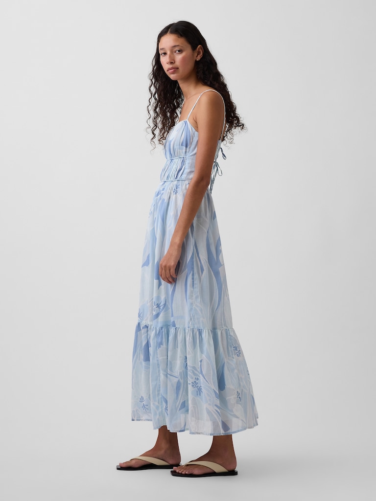 Tiered Tie-Back Maxi Dress