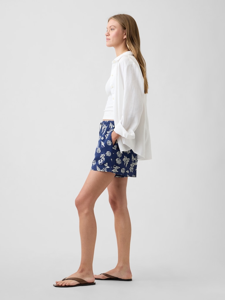 4" Pull-On Linen-Blend Shorts