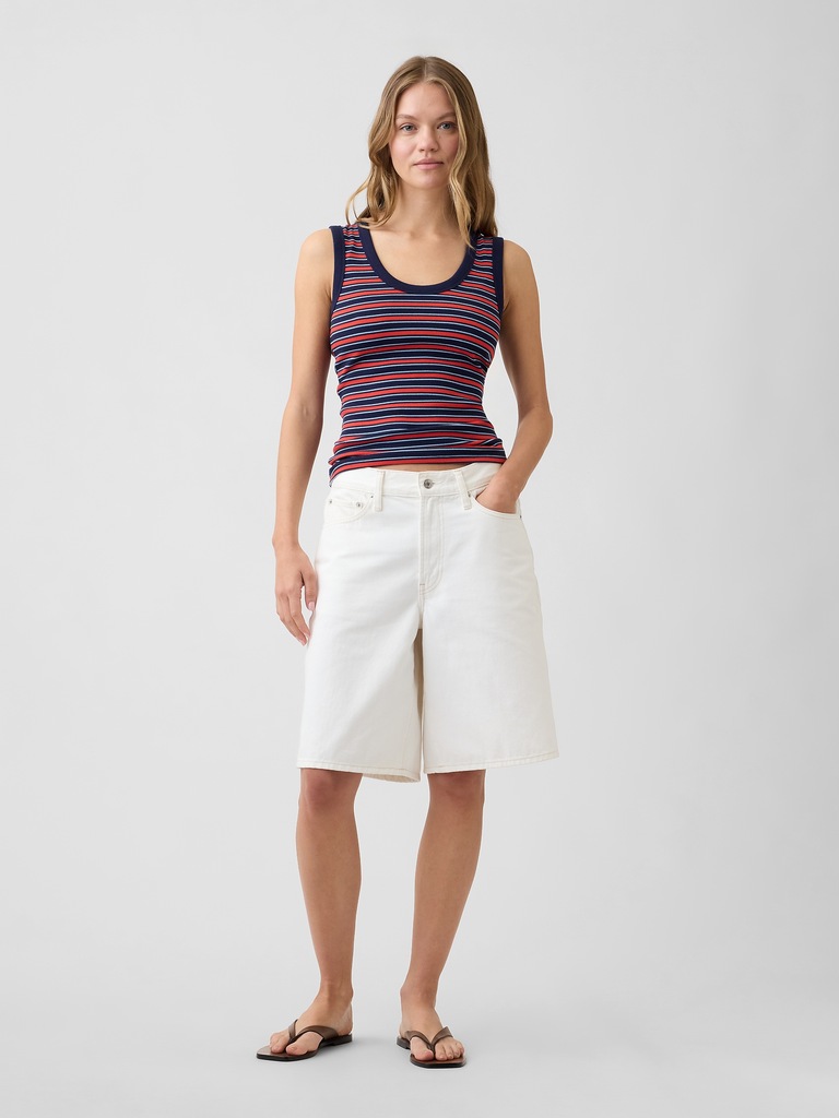 Ribbed Scoopneck Tank Top