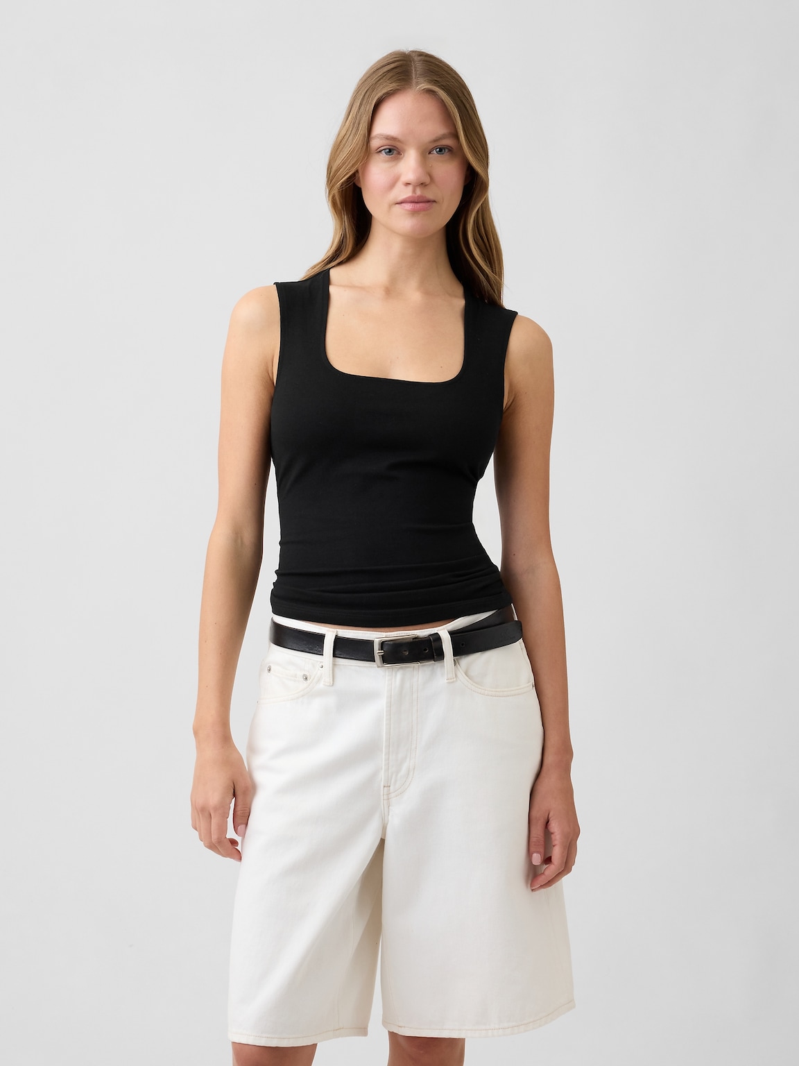 Squareneck Shell Tank Top