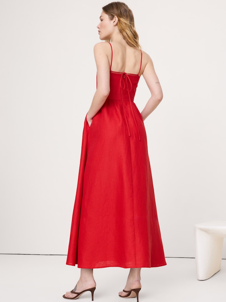 Linen Corset Button-Down Dress