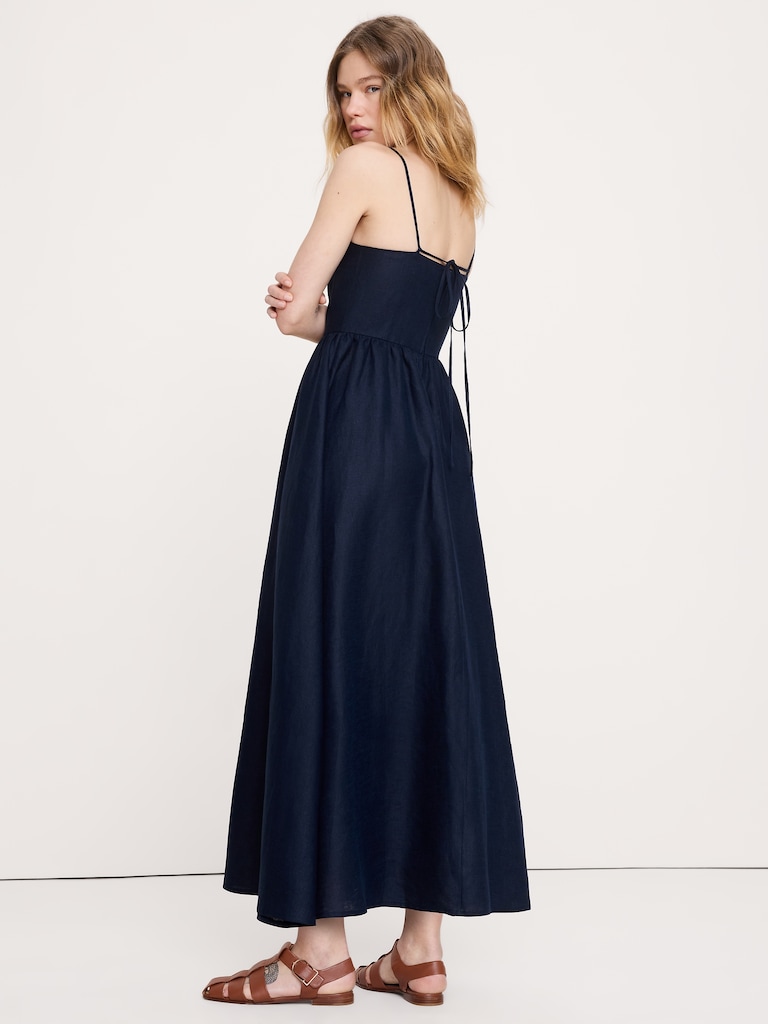 Linen Corset Button-Down Dress