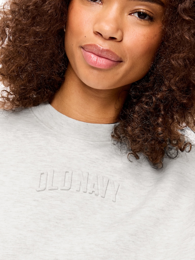 Bounce Fleece Crew-Neck Cropped Sweatshirt