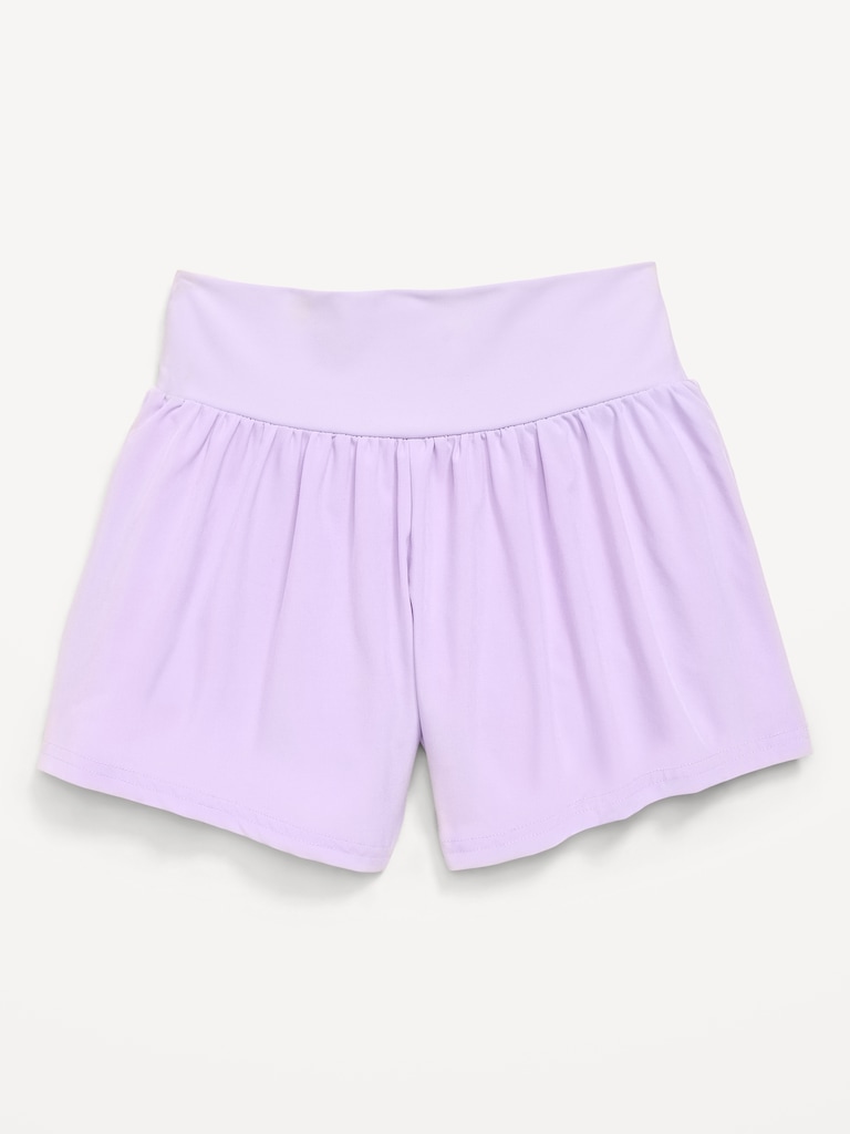 High-Waisted StretchTech Performance Shorts for Girls