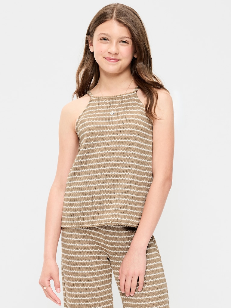 Sleeveless Jacquard Knit Top for Girls