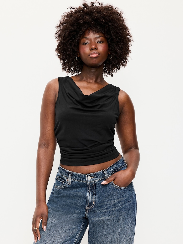 Asymmetrical Side-Cinch Tank Top