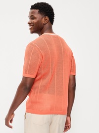 Relaxed Mesh-Knit T-Shirt