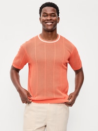 Relaxed Mesh-Knit T-Shirt