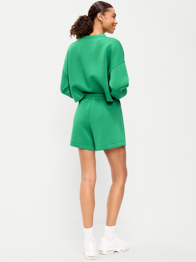 High-Waisted Bounce Fleece Shorts -- 5-inch inseam