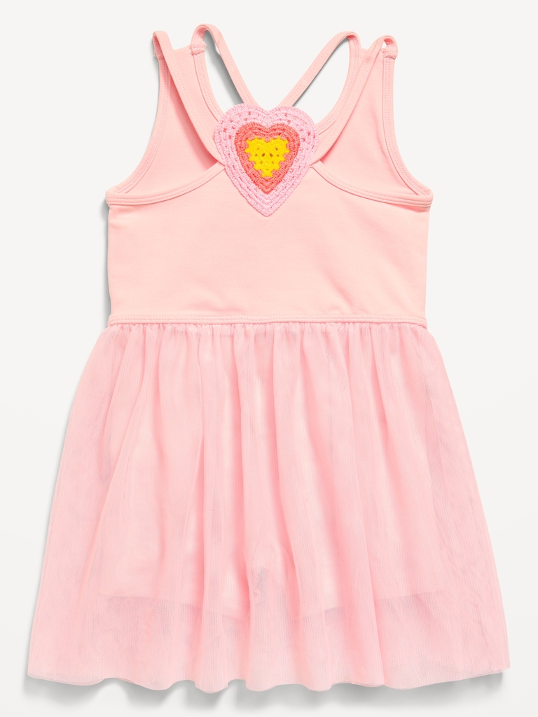 Sleeveless Heart-Back Tutu Dress for Toddler Girls