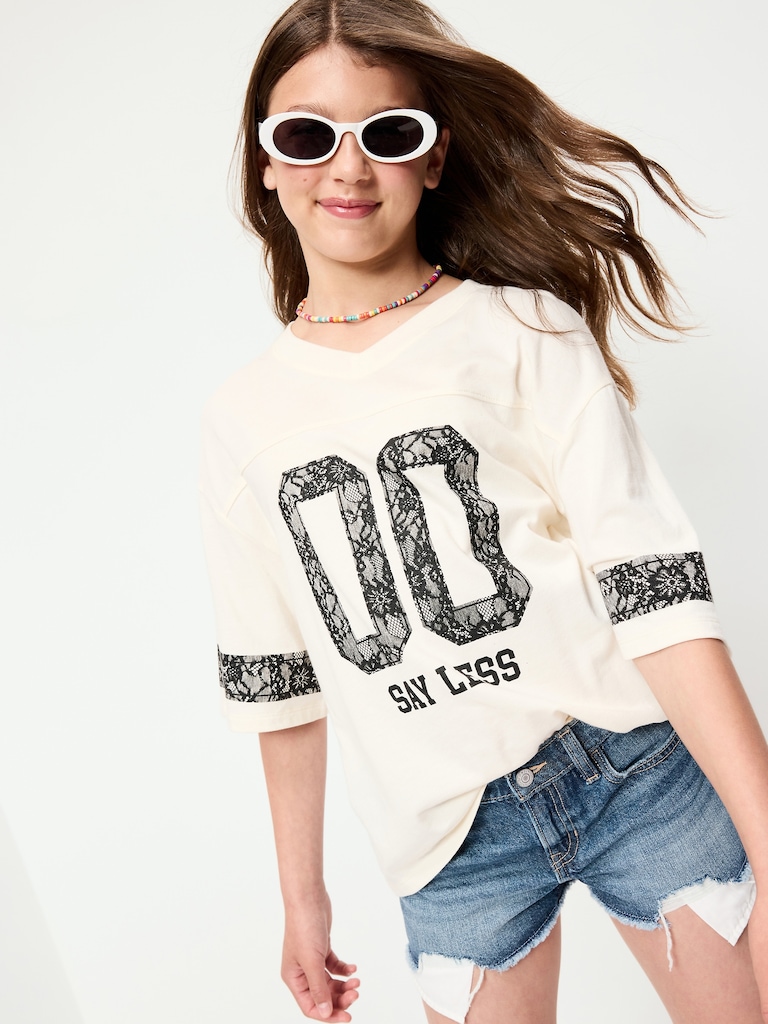 Low-Rise Frayed-Hem Jean Shorts for Girls