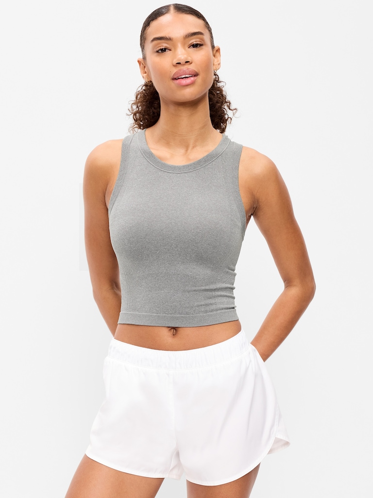 Seamless Fitted High-Neck Crop Top