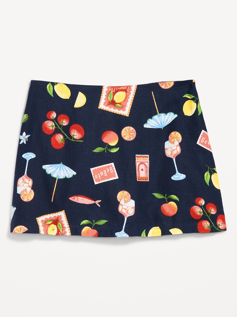 Jupe-short courte en mélange de lin