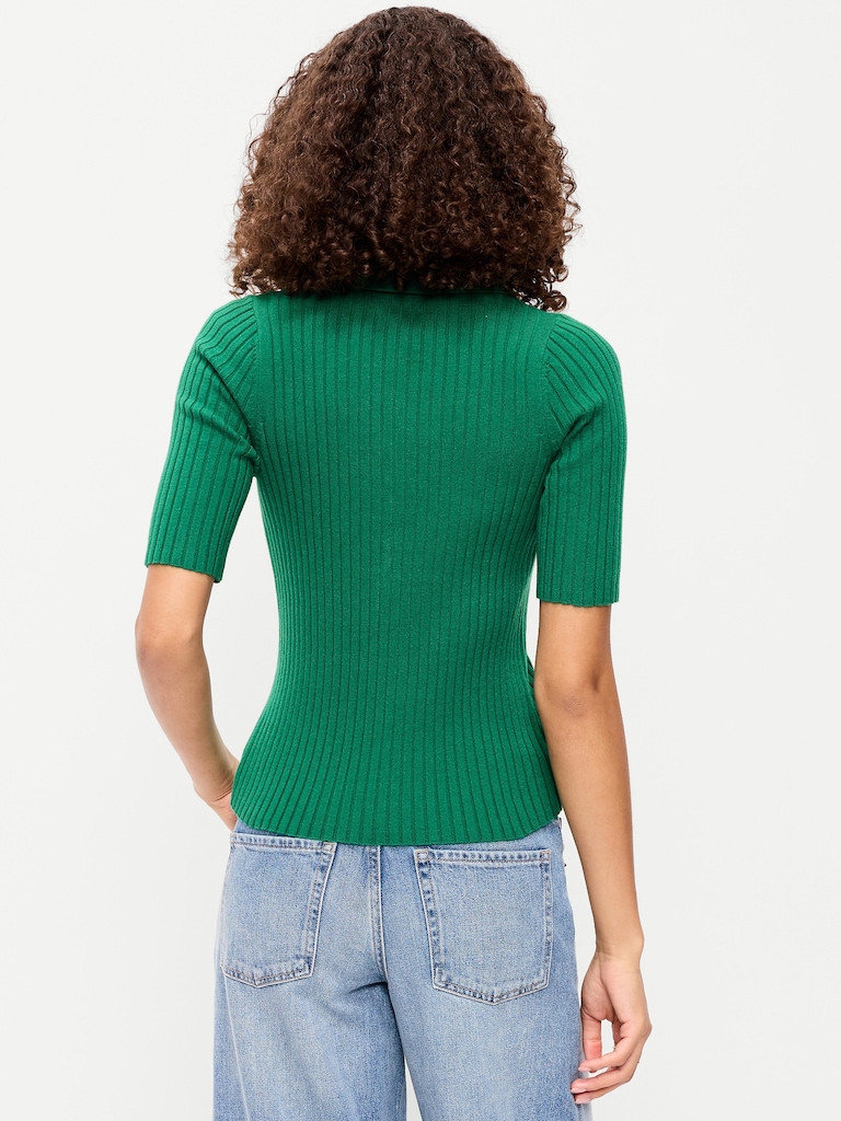 Short-Sleeve Ribbed Polo