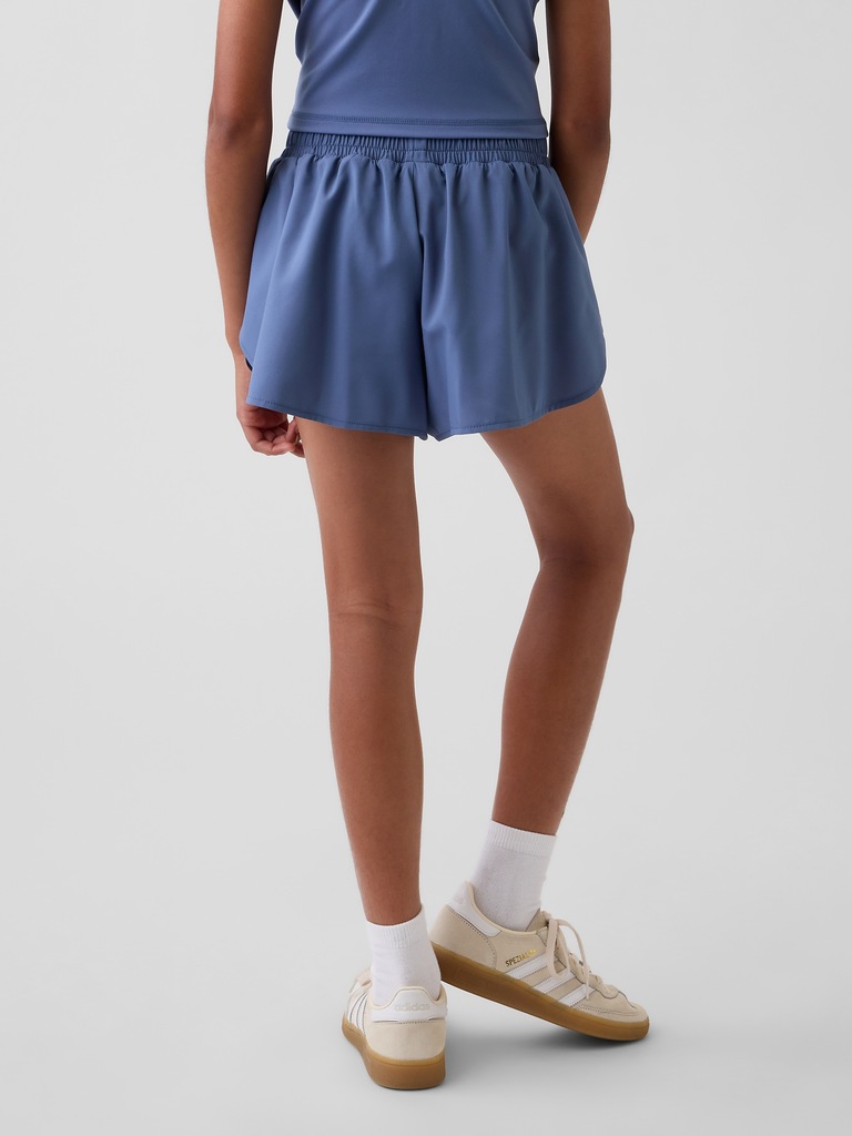 Kids Quick-Dry Butterfly-Hem Run Shorts