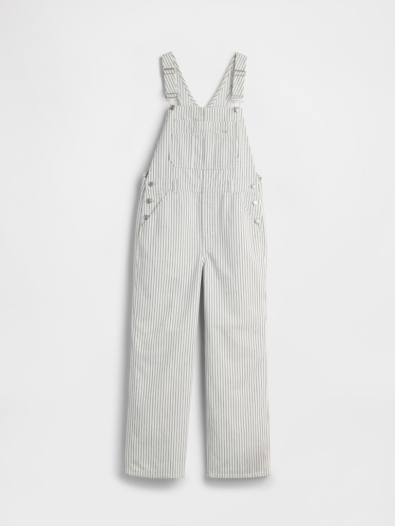 Relaxed Denim Stripe Overalls
