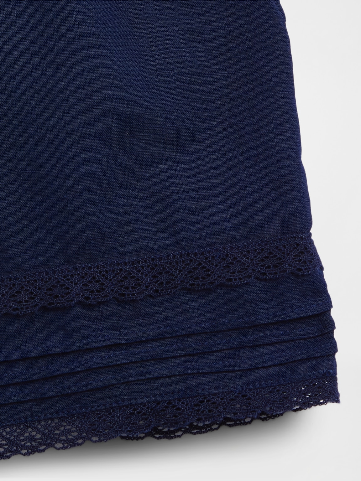 Kids Linen-Cotton Lace-Trim Easy Shorts